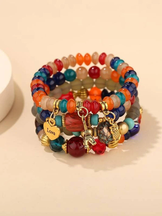 4pcs Colorful Beaded Bracelet by Emery Rose